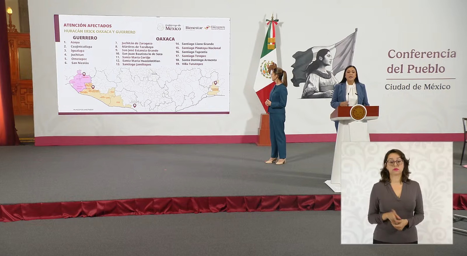 Más de 27 mil familias guerrerenses afectadas por el huracán Erick fueron atendidas por el gobierno de México