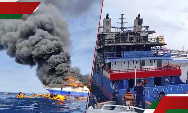 Mueren cinco persona en incendio de la embarcación KM Barcelona en Indonesia