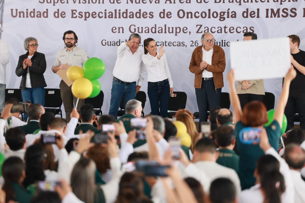 Zacatecas se consolida como referente nacional en salud pública: Claudia Sheinbaum entrega Unidad de Braquiterapia