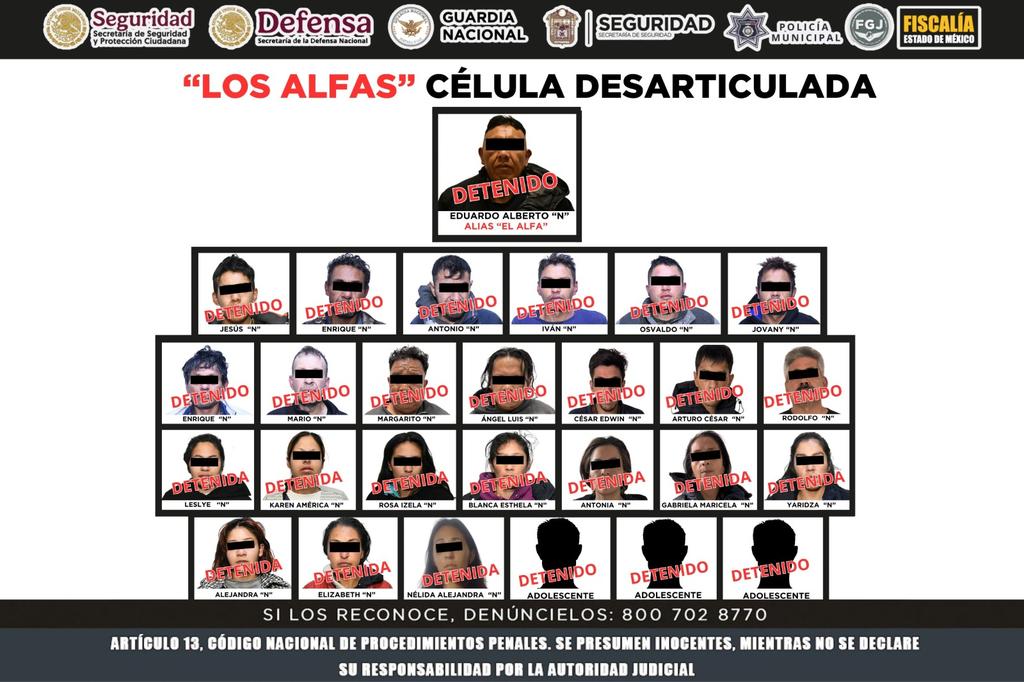 Desarticulan a la banda de Los Alfas en el estado de México, era liderada por un ex policía de Michoacán