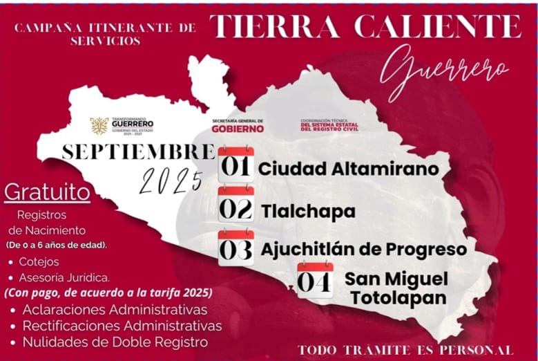 Campaña Itinerante del Registro Civil en Tierra Caliente
