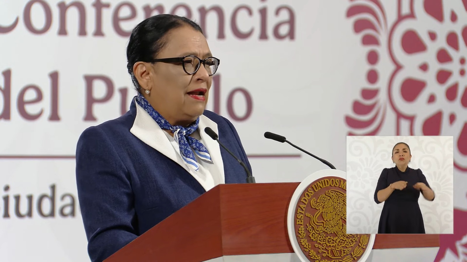 Rosa Icela Rodríguez destaca avances en programas sociales y de seguridad durante la Conferencia del Pueblo