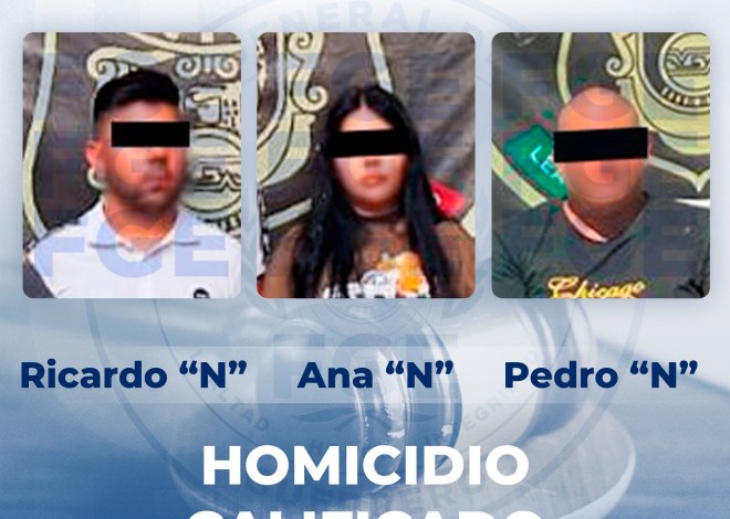 FGE Guerrero obtiene vinculación a proceso de una mujer y dos hombres por homicidio calificado en Acapulco