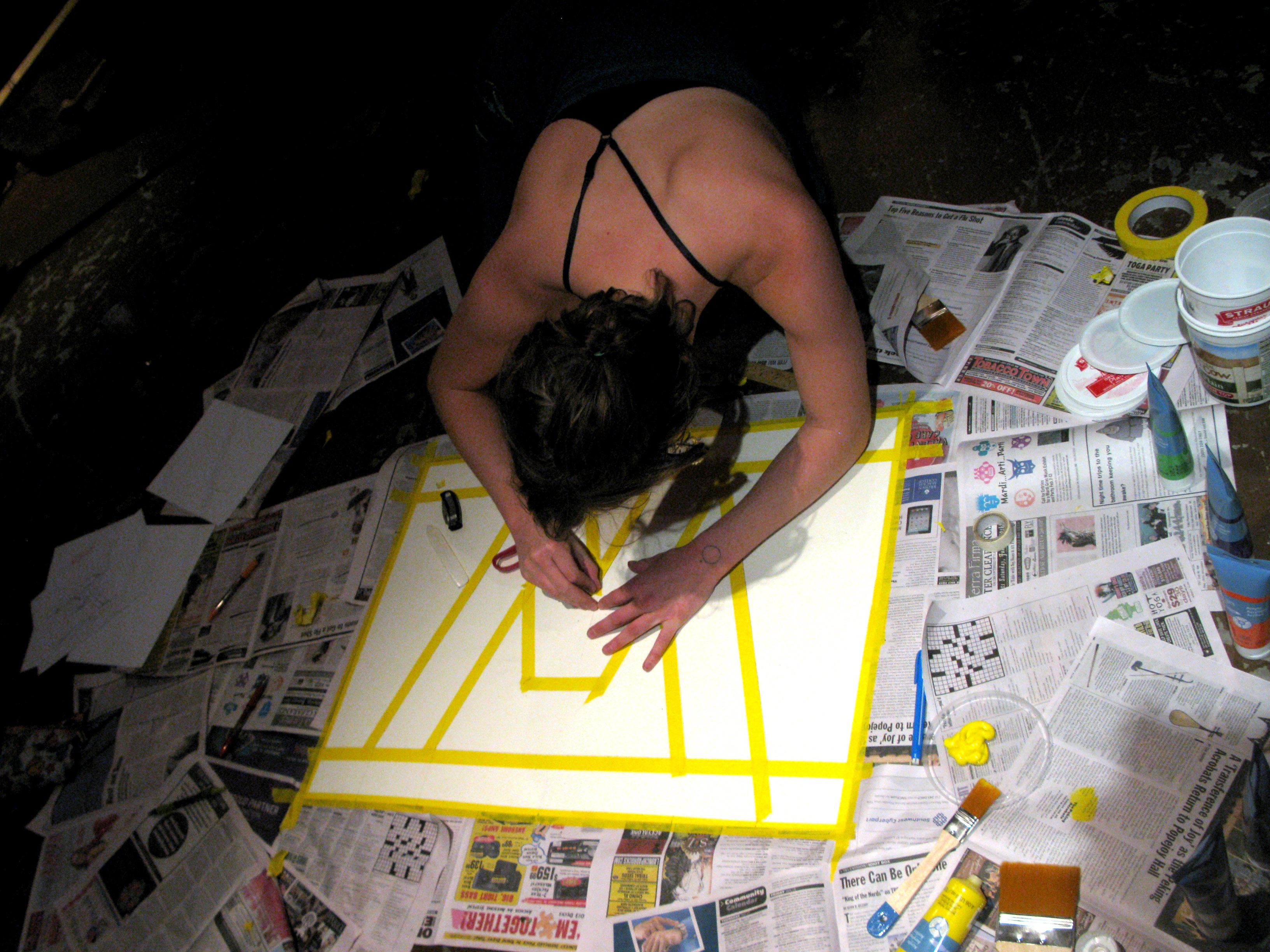 We had to carve out the extra tape with a knife