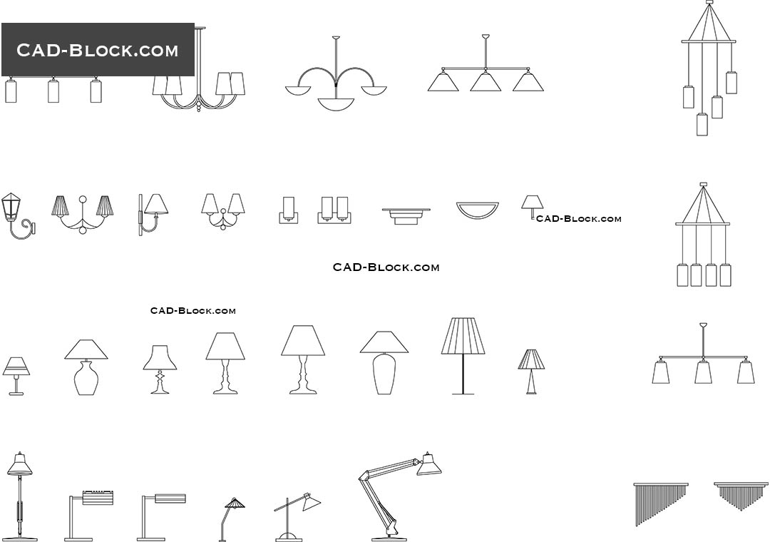 Lighting Set Autocad Blocks Free Download