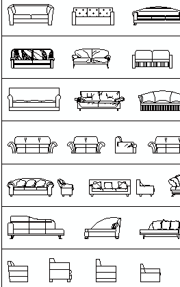 In years past, flimsy mattresses and bulky iron frames made sleeper sofas a recipe for disaster, and anything but ideal for a good night's sleep. Furniture CAD Blocks: sofas in plan view