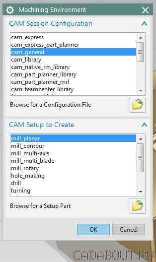 Define CAM Setup NX