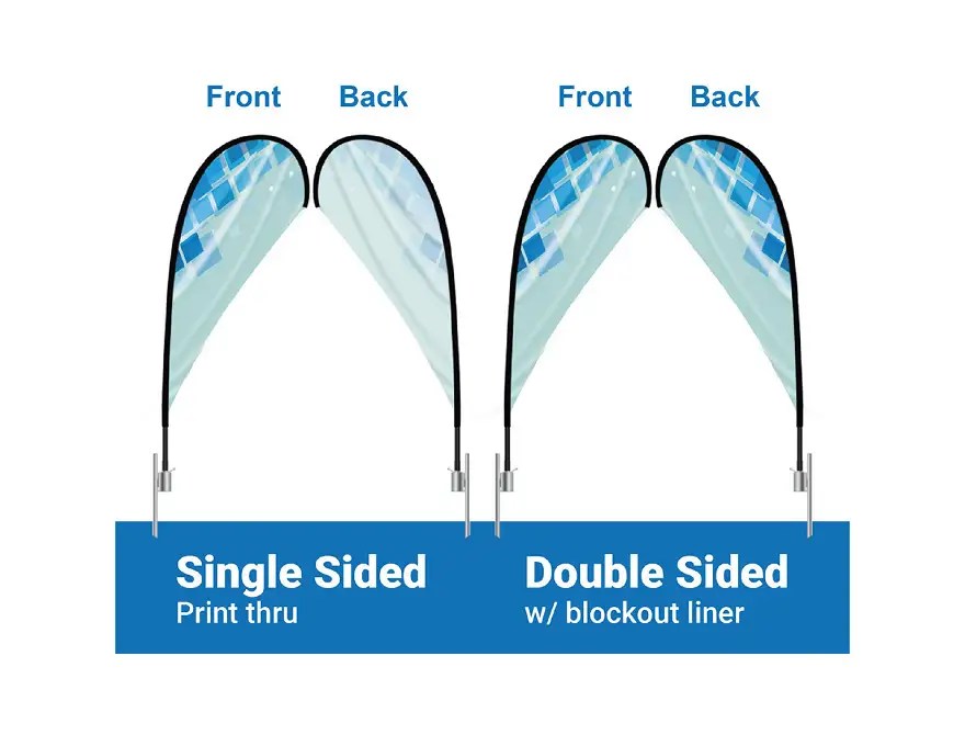 single and double-sided teardrop flags