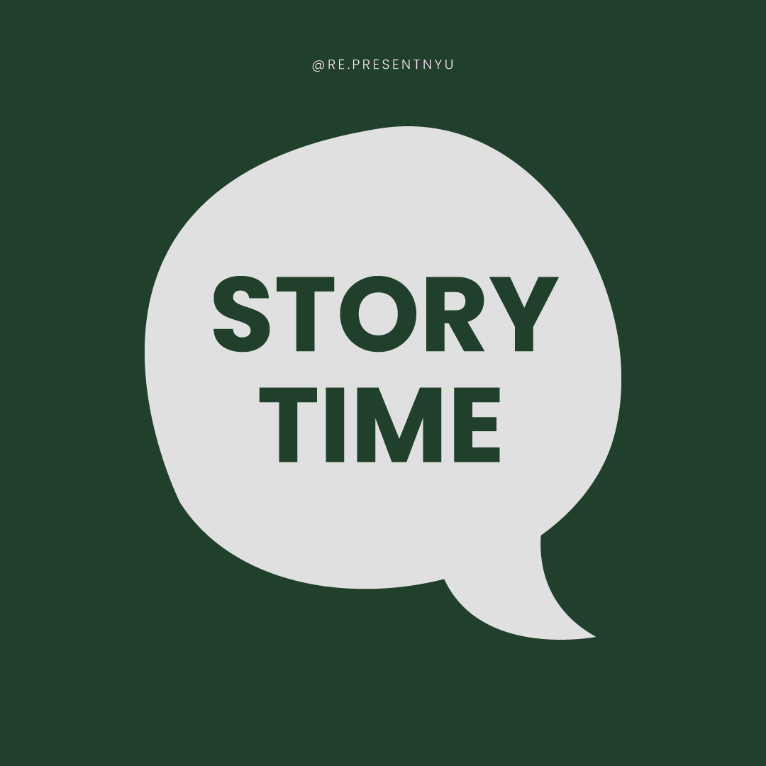 Story slide for Represent Zine focused on body positivity, depicting the story with heavy typography.