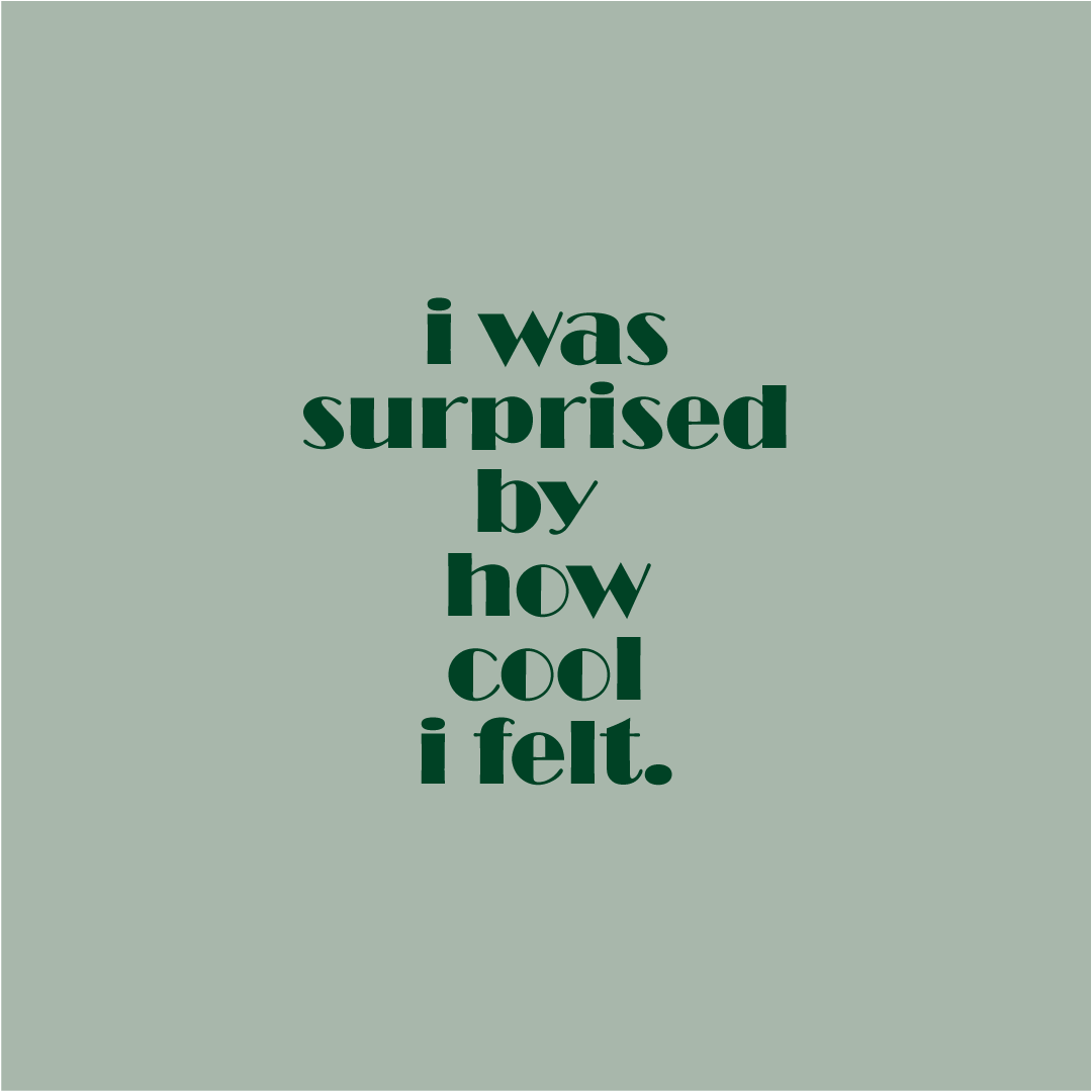 Story slide for Represent Zine focused on body positivity, depicting the story with heavy typography.