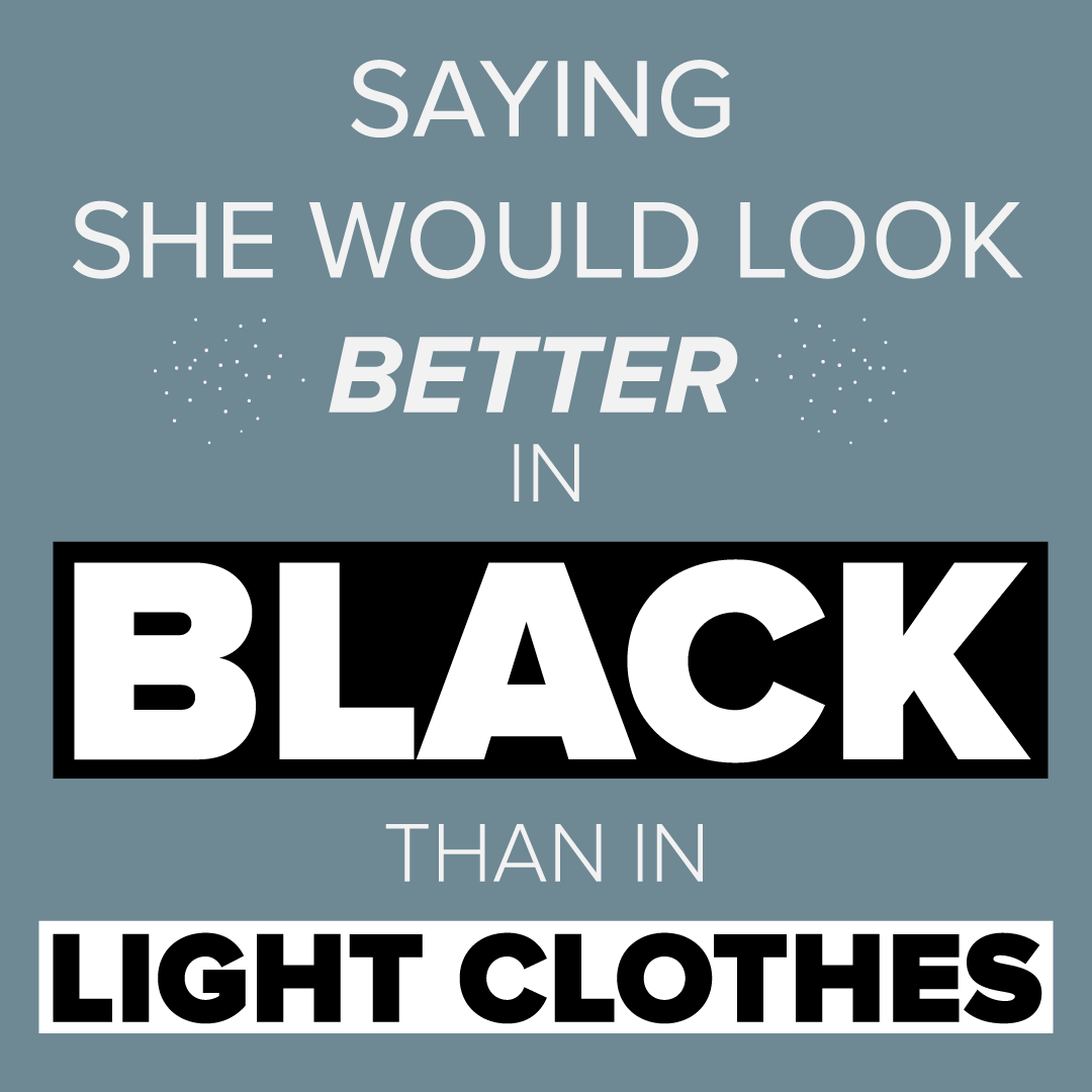 Story slide for Represent Zine focused on body positivity, depicting the story with heavy typography.