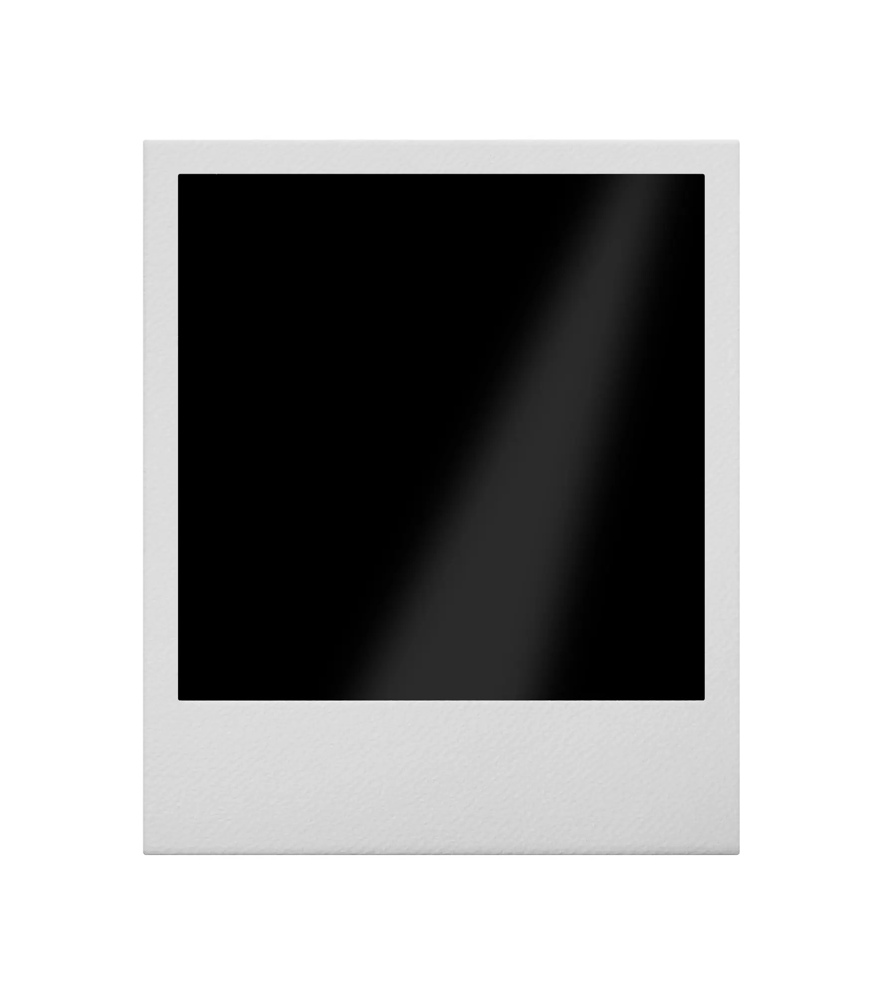 One empty instant photo frame isolated on white
