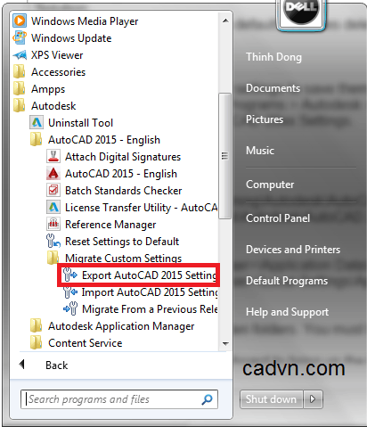 cài đặt phụ cho AutoCAD