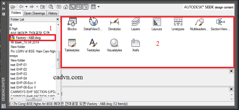 Chèn layer vào bản vẽ autocad