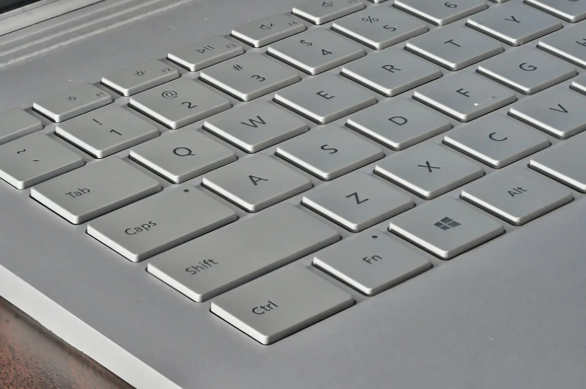 white laptop keyboard
