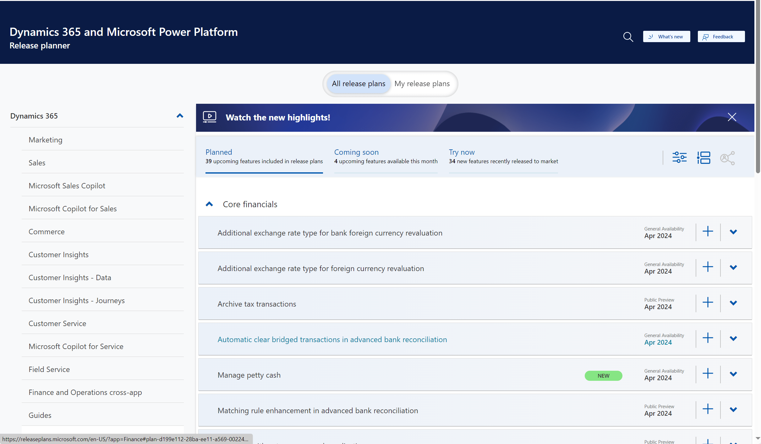 Dynamics 365 Finance Feature Management