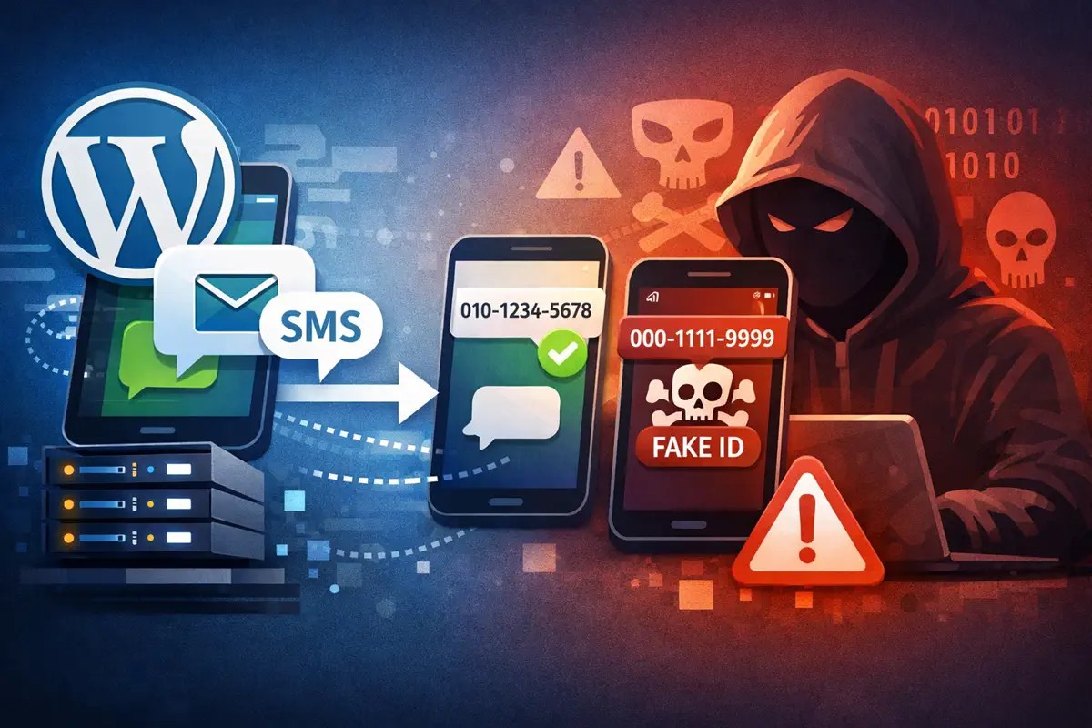 워드프레스 문자 발송 연동 - 변작된 발신번호 문제