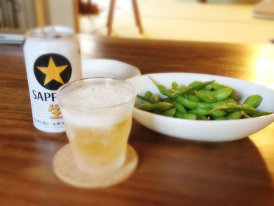 サッポロビールと枝豆