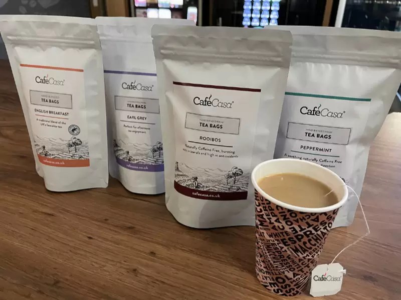 Cafe Casa hand-blended tea bags.