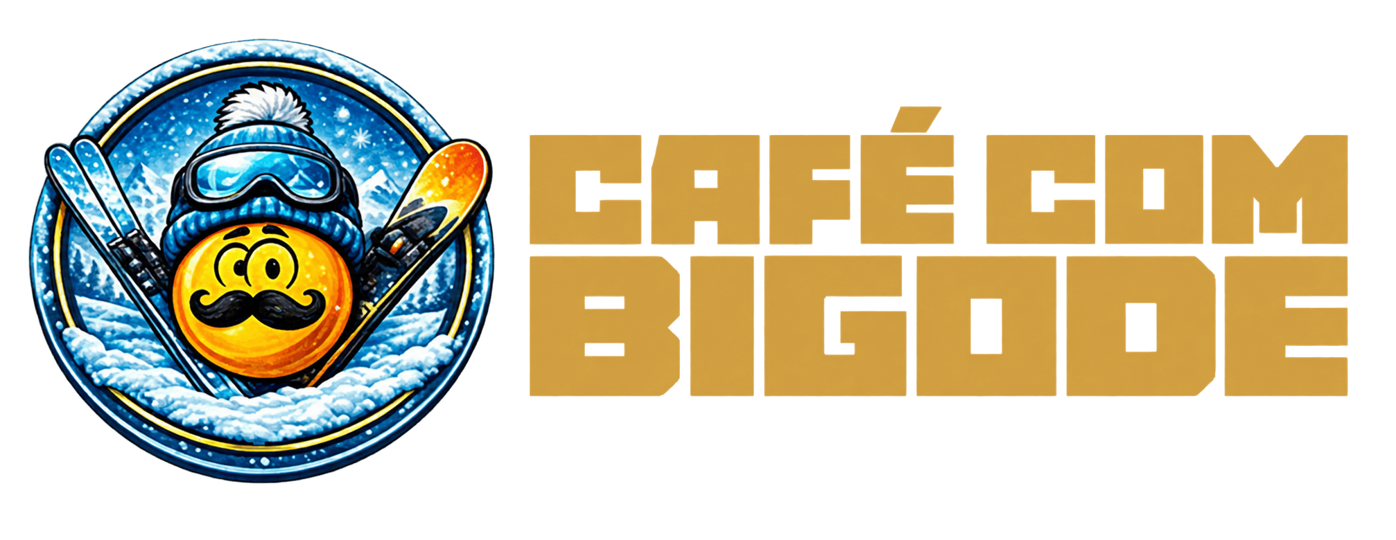 logotipo do blog do canal de youtube do café com bigode