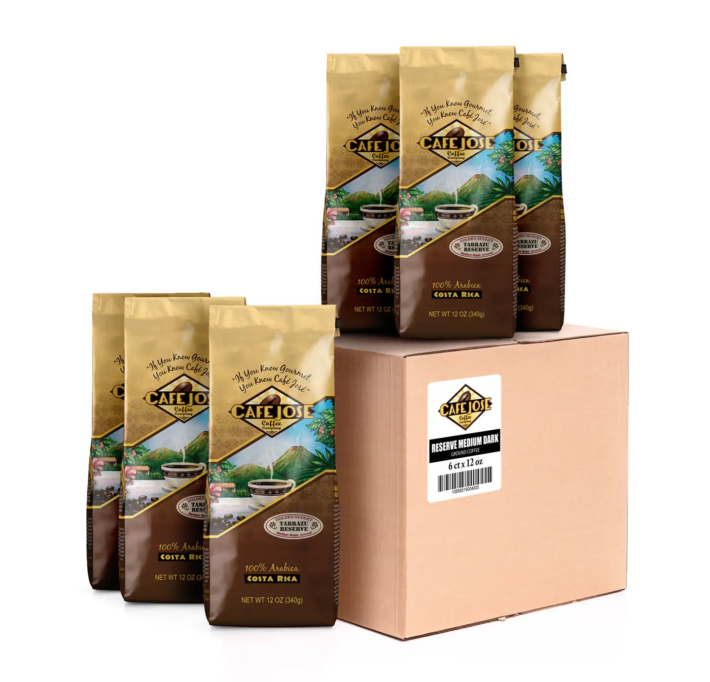 茶 teressa Cafe Jose Tarrazu Reserve Medium Roast Ground - Case of 6