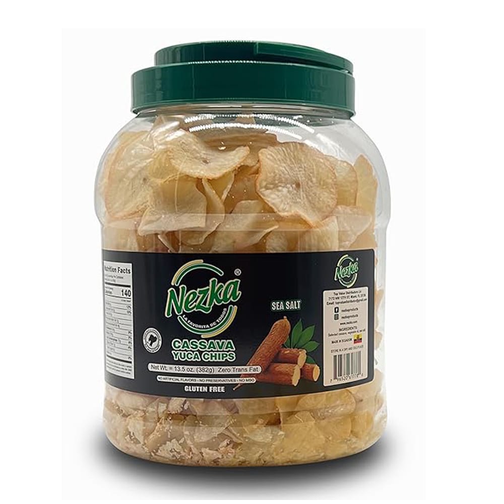 Nezka Cassava Yuca Chips - Crunchy Snacks and Side Dish - Gluten Free, Vegan, Non-GMO - 13.5 Oz