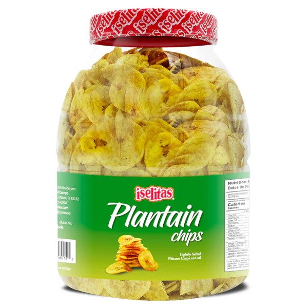Iselitas Lightly Salted Thin Plantain Chips Jar 22.93oz 650g