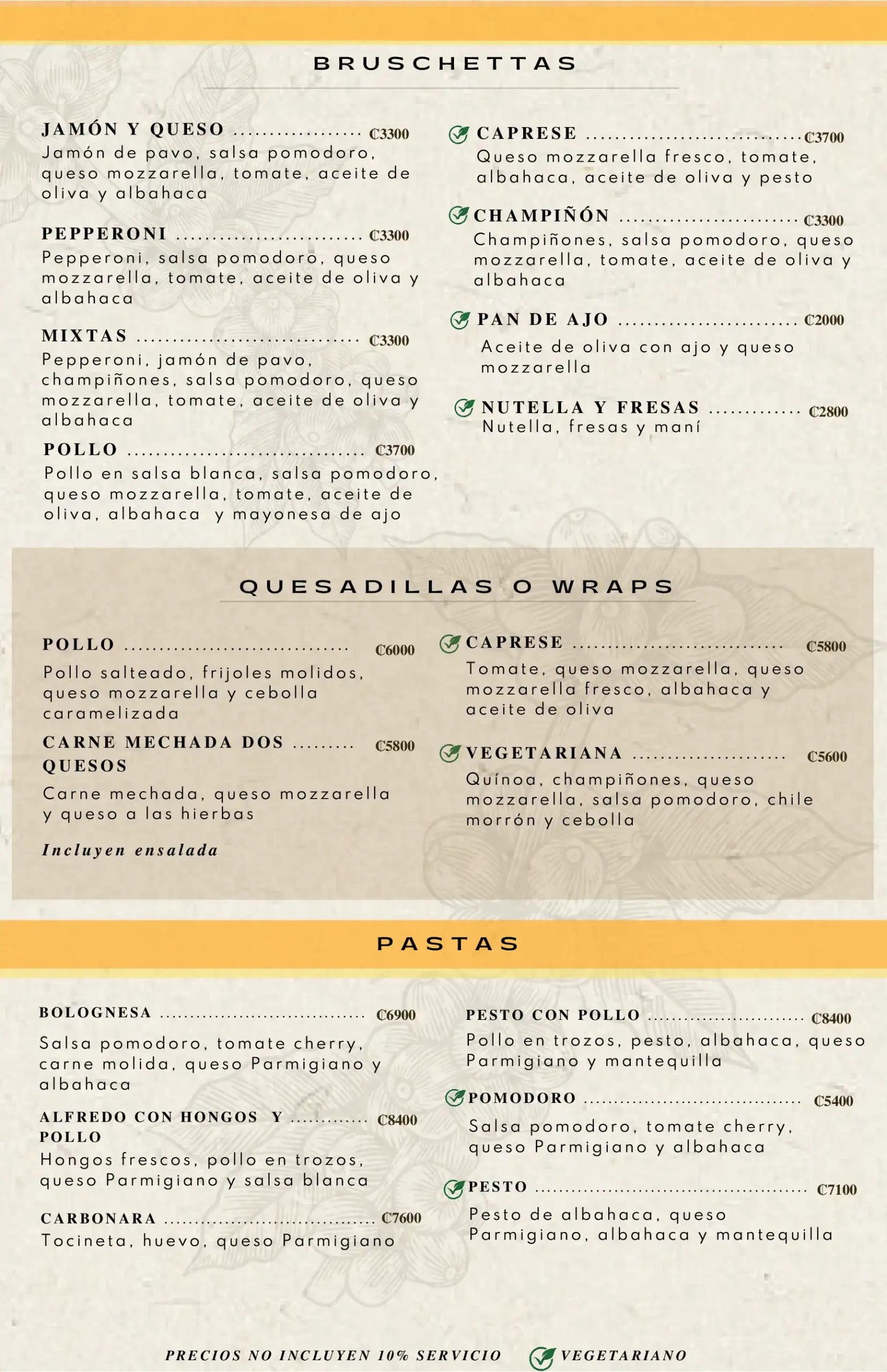 Menu Restaurante