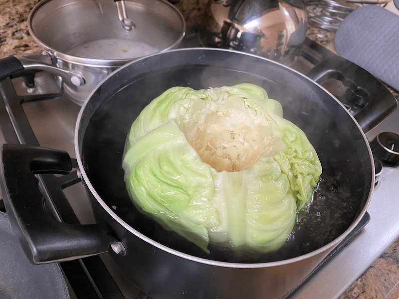 boiling cabbage