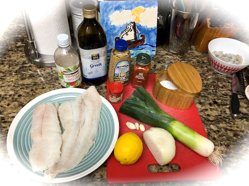 ingredients for leek crusted cod