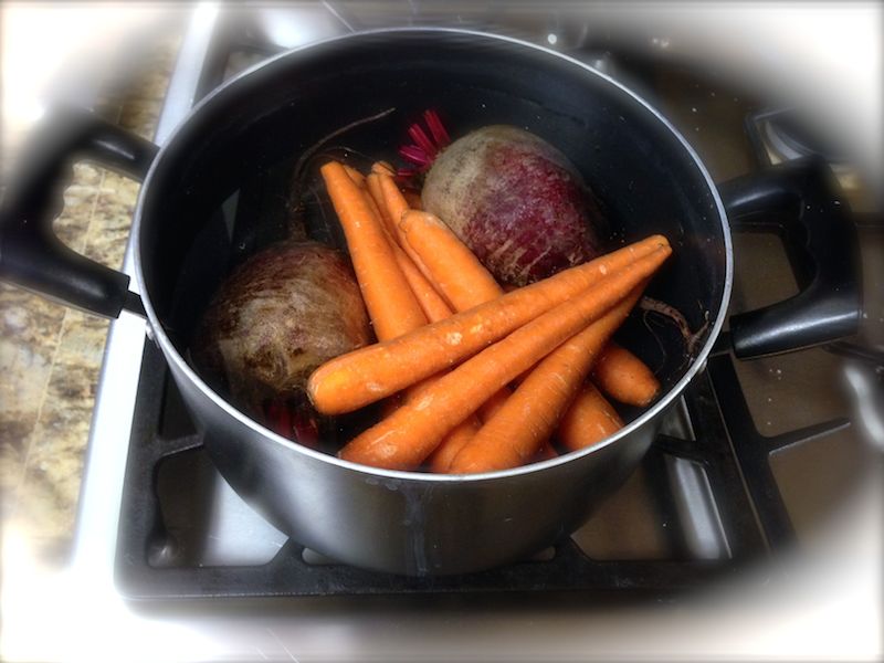 boil beets & carrots first