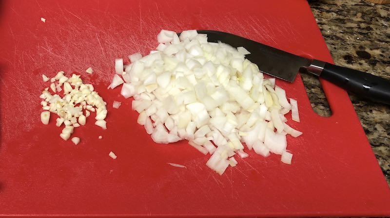 garlic and onion chopped