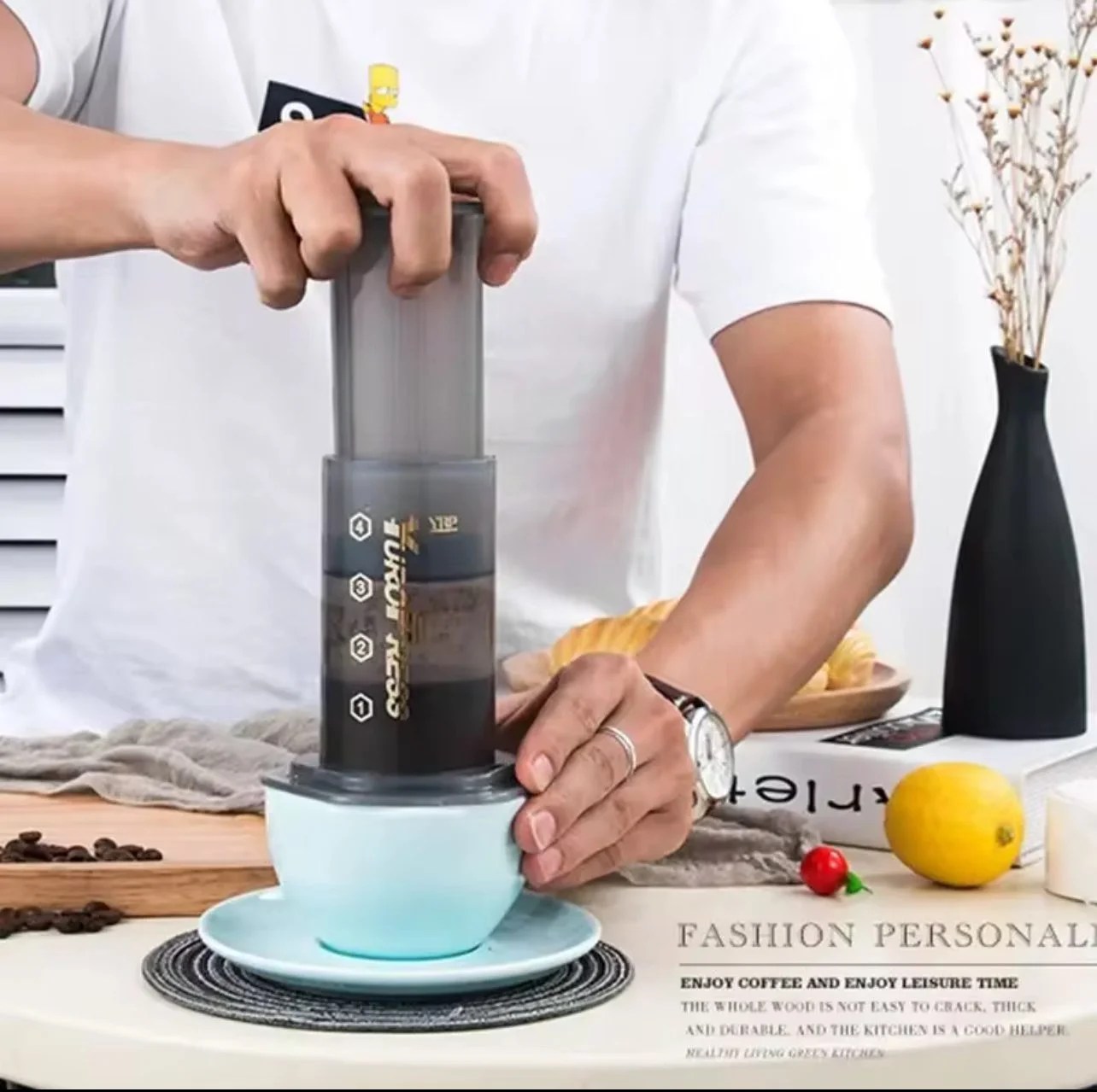 ⁦YUROPRESS COFFEE MAKER SET WITH FILTER⁩ - الصورة ⁦4⁩