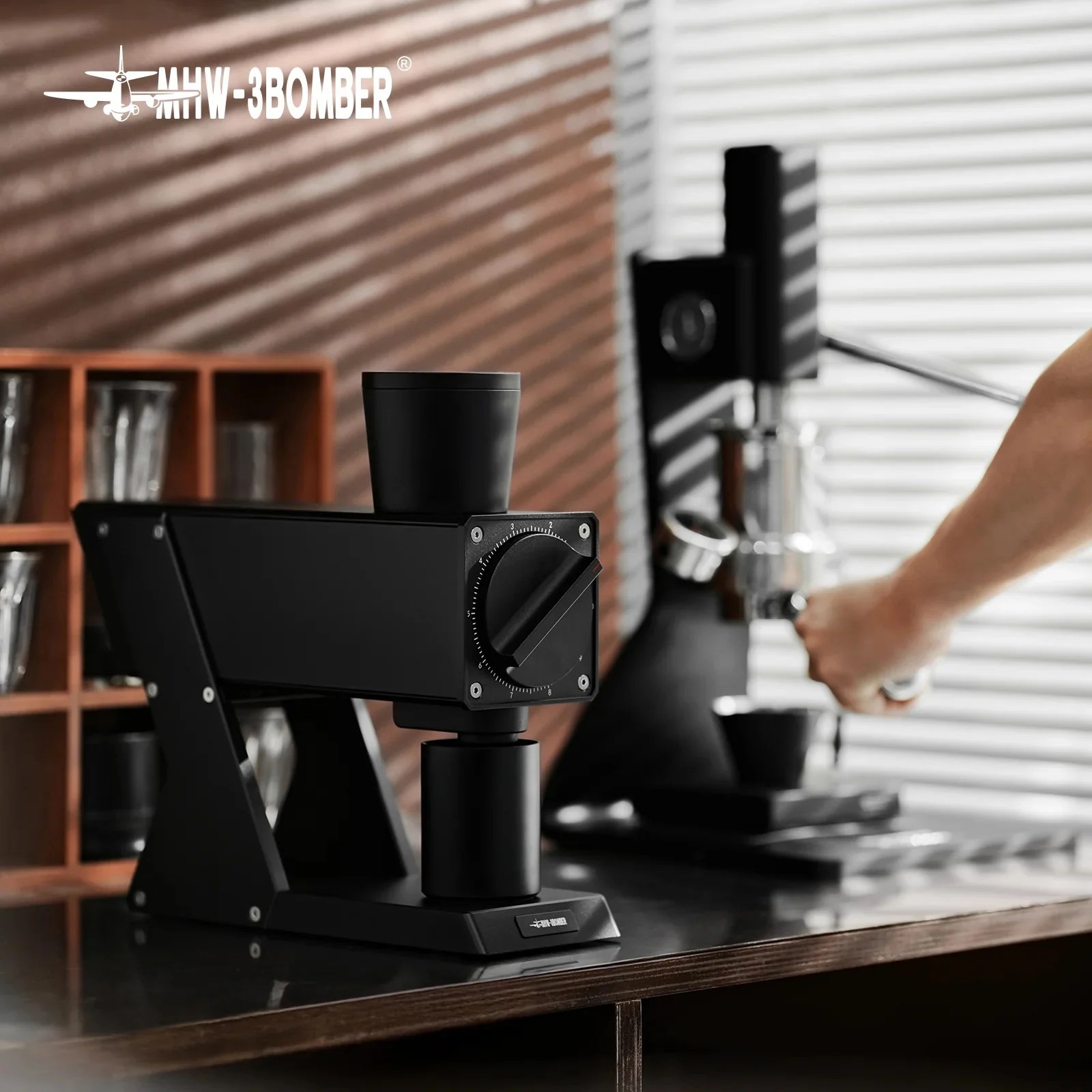 ⁦MHW-3BOMBER F74 Navigator Electric Coffee Grinder - Black⁩ - الصورة ⁦4⁩