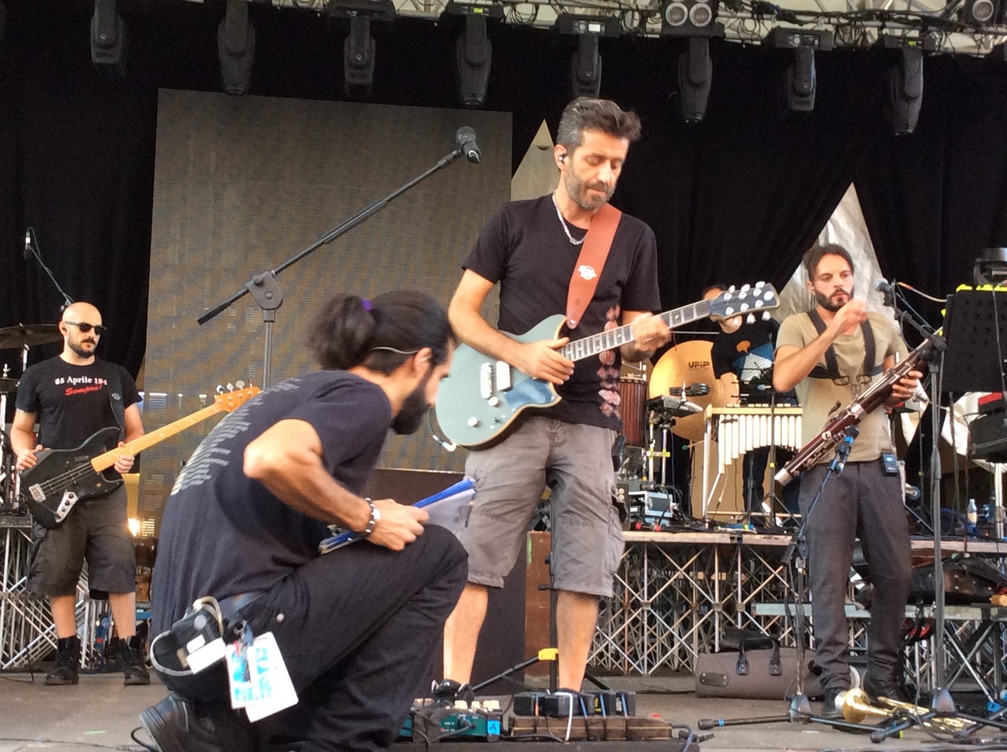 Daniele Silvestri durante le prove.