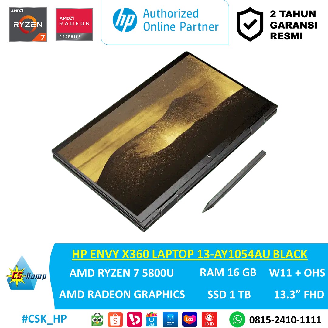 HP ENVY X360 Laptop 13-ay1054AU Black | AMD Ryzen™ 7 5800U |RAM