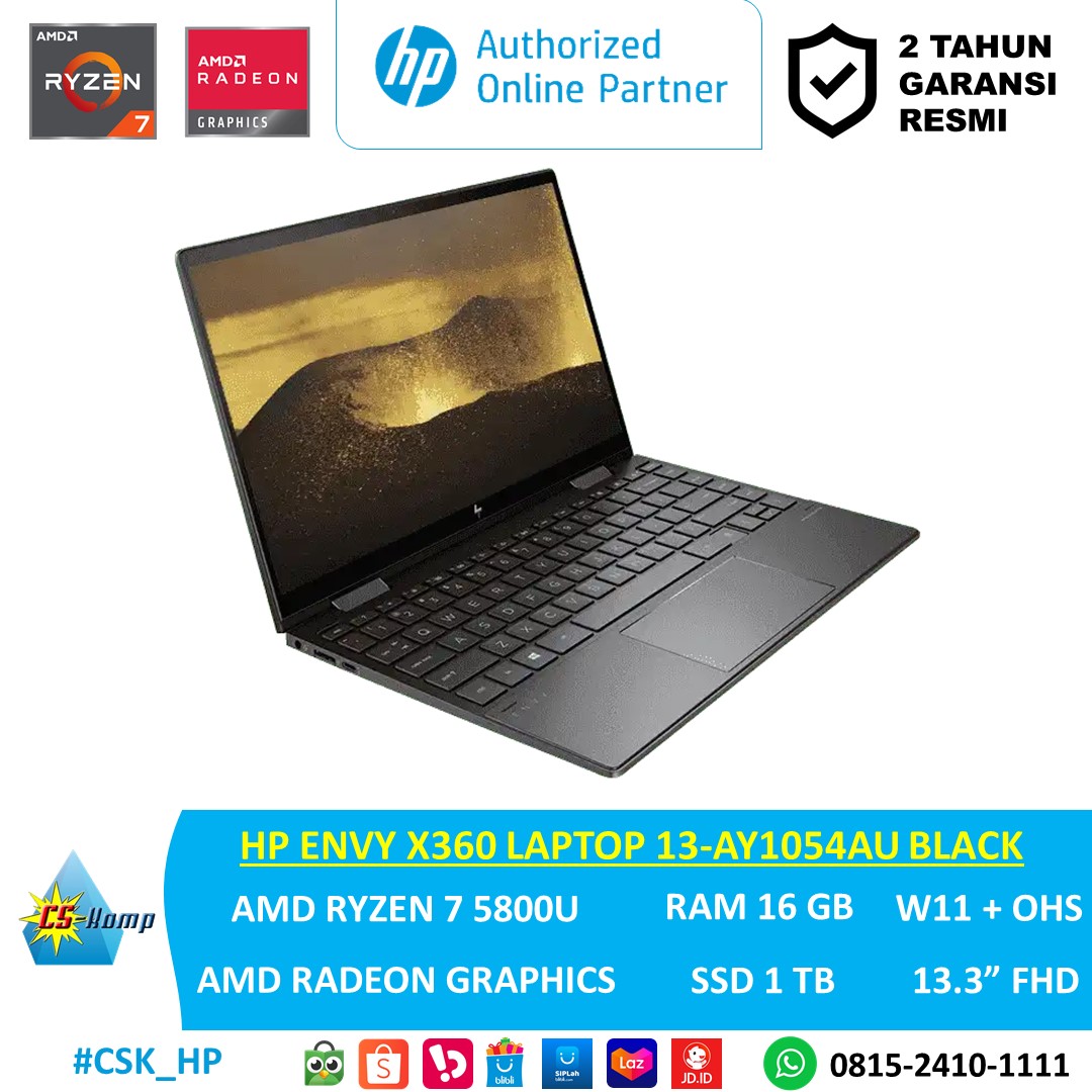 HP ENVY X360 Laptop 13-ay1054AU Black | AMD Ryzen™ 7 5800U |RAM