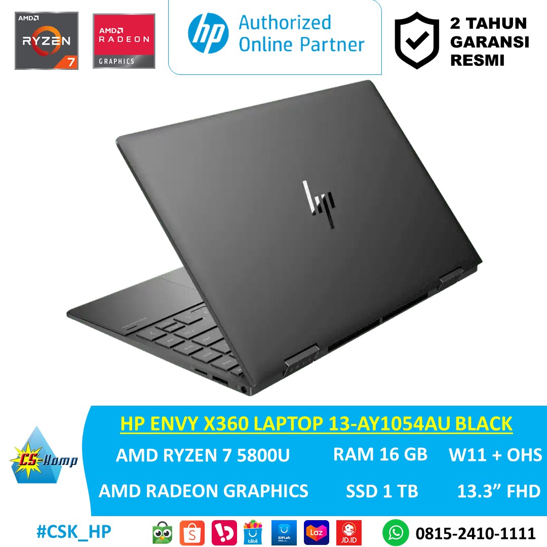 HP ENVY X360 Laptop 13-ay1054AU Black | AMD Ryzen™ 7 5800U |RAM