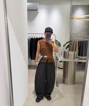 超好看的磨毛條紋彎刀西褲
