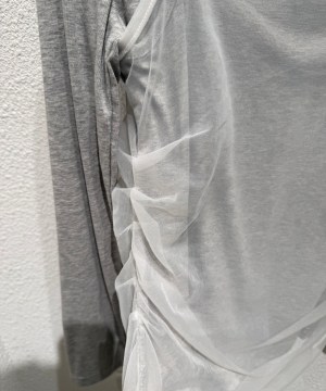 拼接網紗背心兩件式上衣