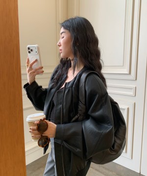 復古寬鬆版型蛋白皮革外套：圖片 8
