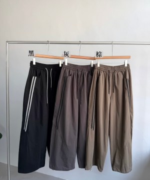 帥氣側條水洗休閒褲