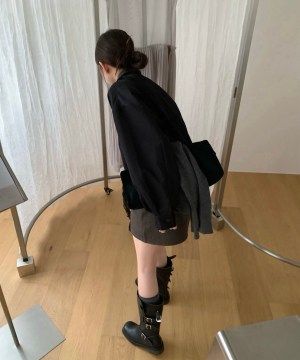 質感領接皮革防風外套：圖片 9