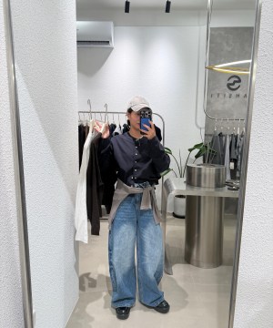 Alternative view of 闆娘超推/薄薄款壓釦外套