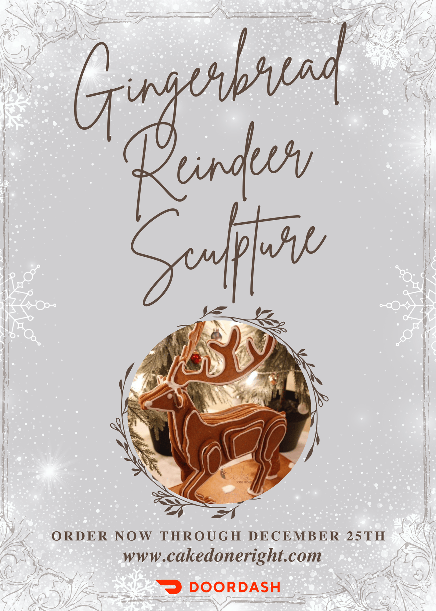 gingerbread deer holiday sculpture cake done right