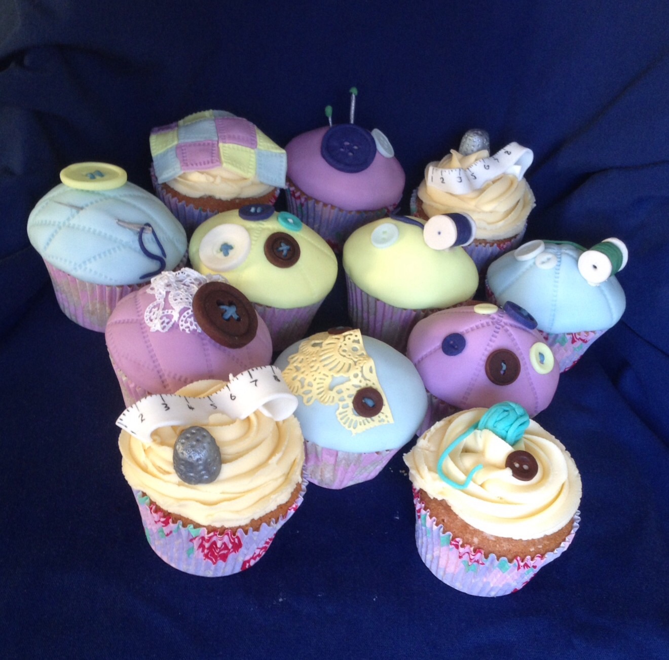 Sewing themed cupcakes