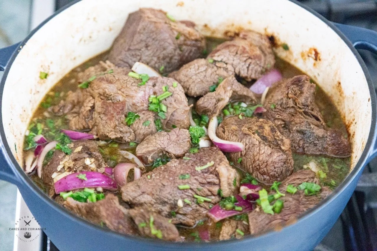 Beef getting ready to be braised