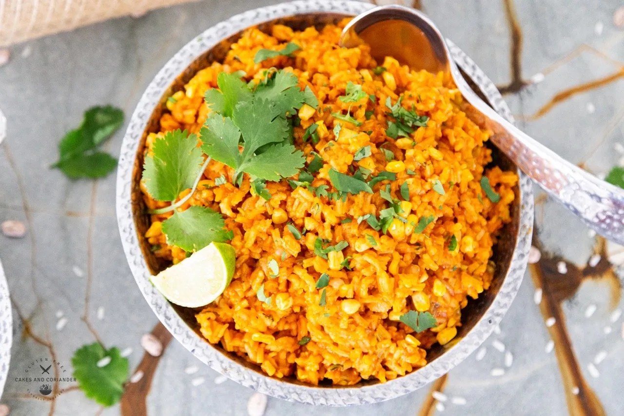 Mexican Rice Recipe in Pewter Bowl