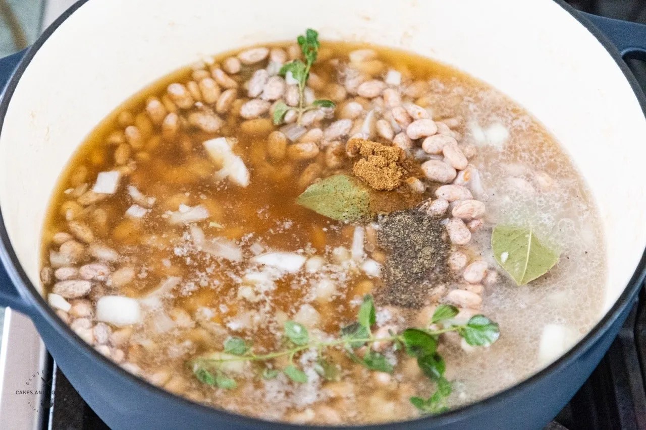 beans ready to cook with herbs and spices