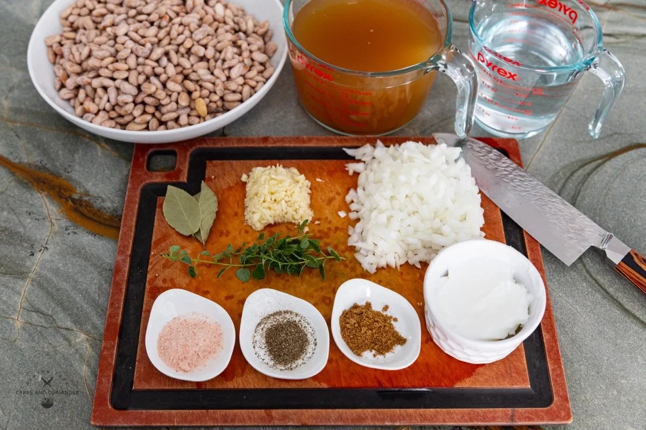 ingredients prepped for beans